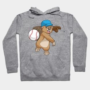 Beaver at Baseball Sports with Cap Hoodie